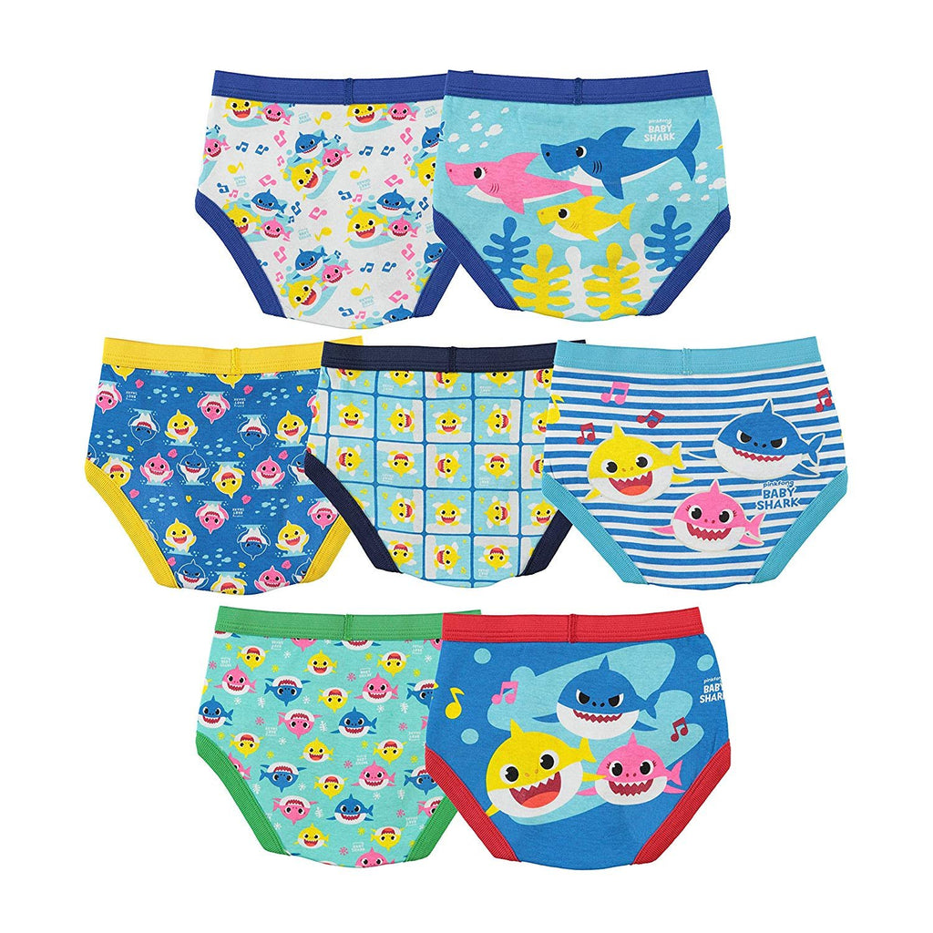 Handcraft Boys' Toddler Baby Shark 7pk Briefs, 4T