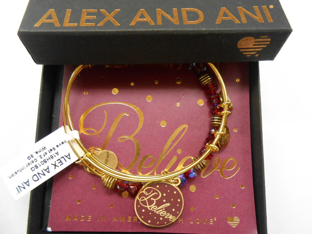 Alex and Ani Women's Believe Set of 2 Color Infusion Wine