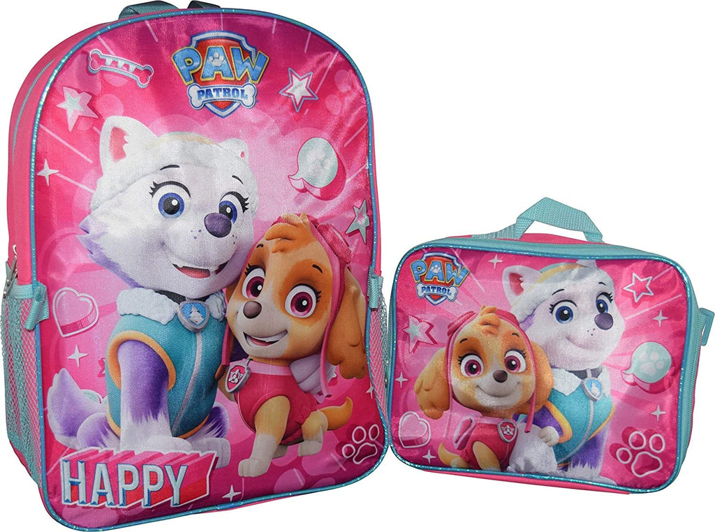 Nickelodeon Girl Paw Patrol 16" Backpack With Detachable Matching Lunch Box