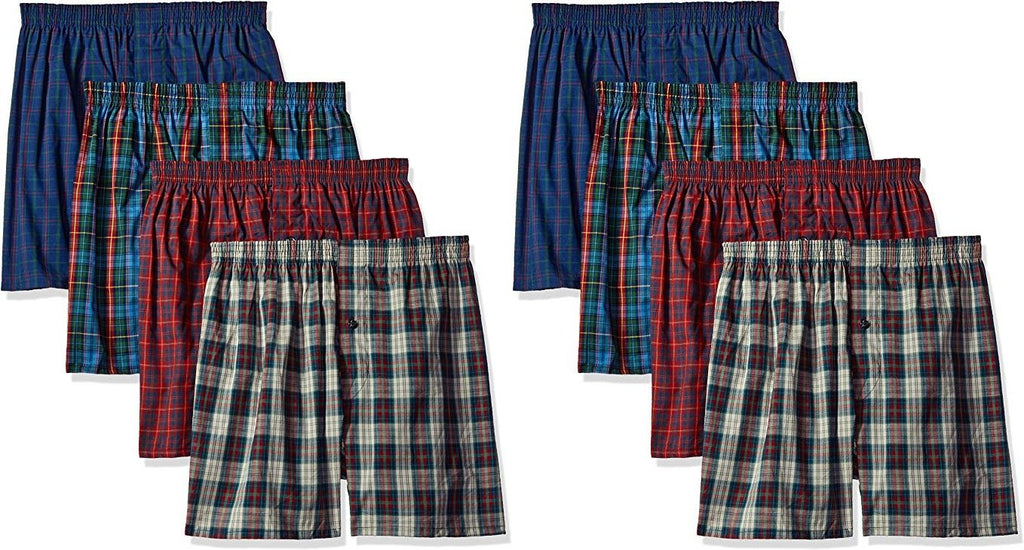 Fruit of the Loom Men's Woven Tartan and Plaid Boxer 8-Pack Size 3X