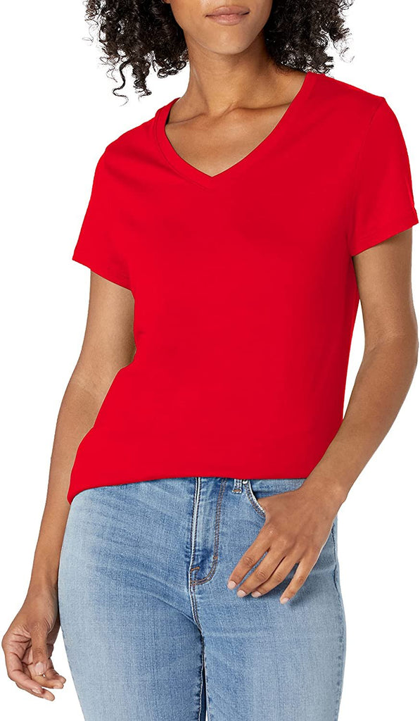 Hanes Women's Short Sleeve Flowy V-Neck T-Shirt