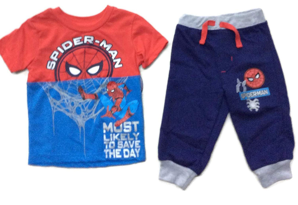 Spiderman Boys T-Shirt Sweatpants Set - Baby Size 12M 18M 24M Marvel