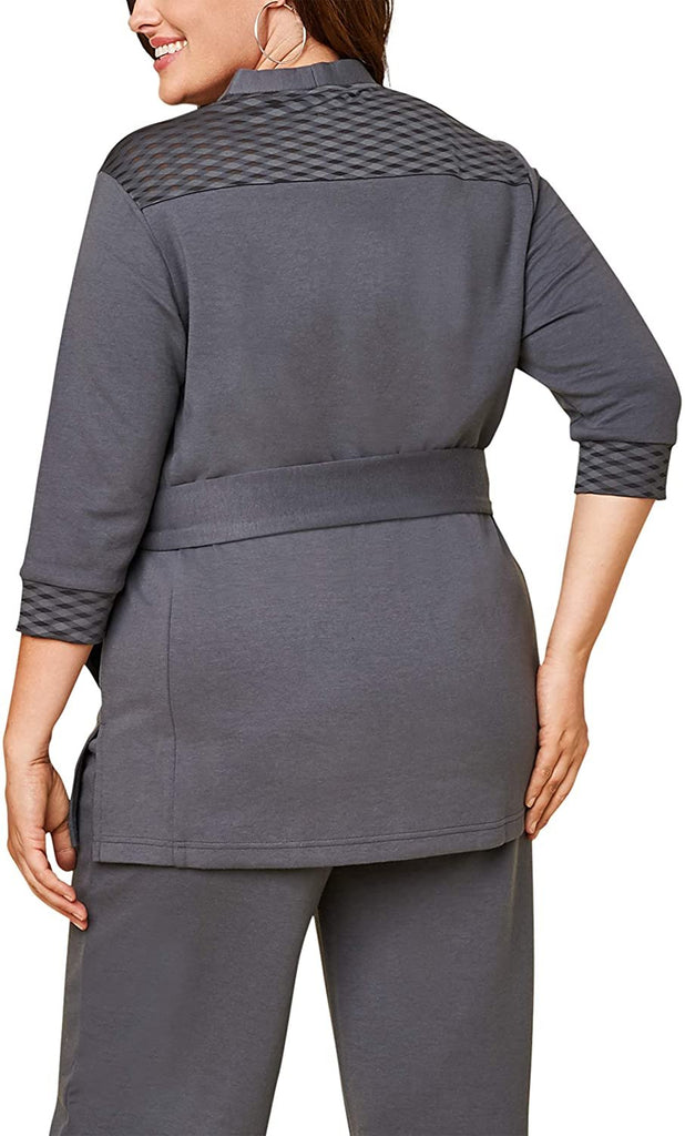 Seek No Further by Fruit of the Loom Women's Plus Size Â¾ Sleeve Stretch Tie Jacket