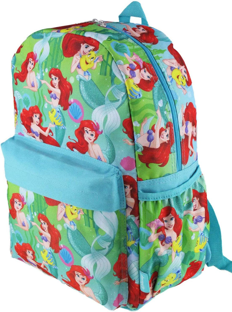 Disney's The Little Mermaid 16 inch All Over Print Deluxe Backpack With Laptop Compartment