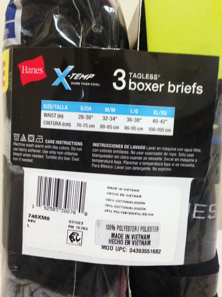 Hanes Men's Boxer Briefs 8-Pack Combo Pack 5 Regular + 3 X-Temp Long Leg