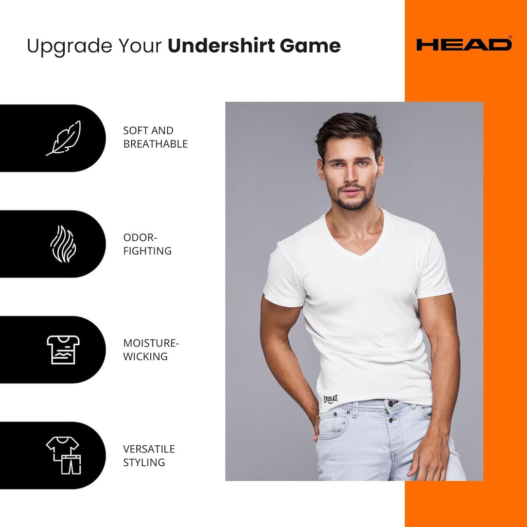 HEAD Men's White Crew Neck Tee 6-Pack - Sizes S-2X