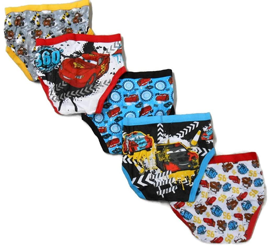 Disney Little Boys' Cars 5-Pack Brief, Colors and Prints may Vary