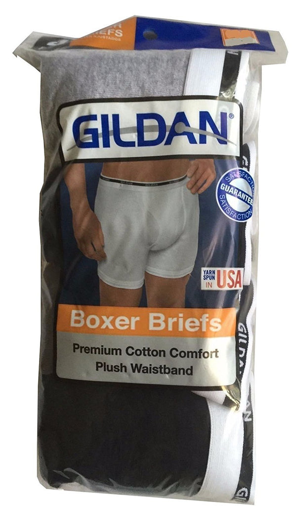 Gildan Men's Premium Cotton Boxer Briefs 4-Pack 