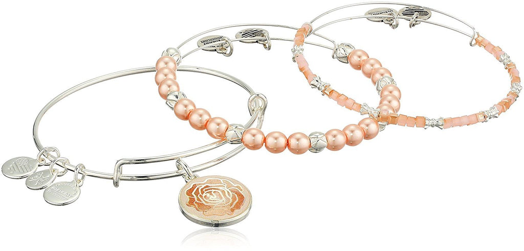 Alex and Ani Womens Art Infusion Rose Bracelet Set of 3