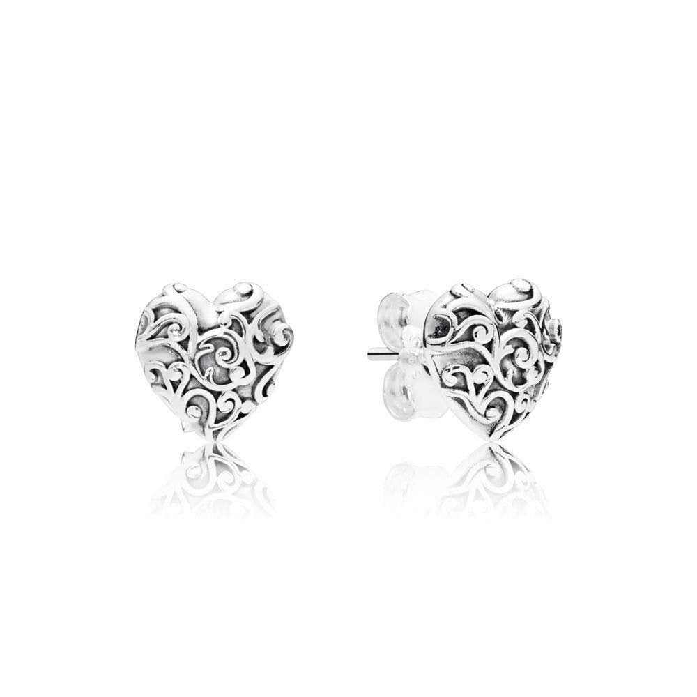 Pandora Regal Hearts Silver Stud Earrings 297693