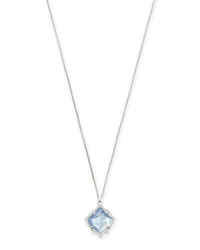 Kendra Scott Kacey Pendant Necklace Sky Blue Illusion Bright Silver