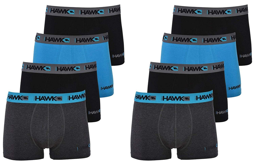 Tony Hawk Men's Boxer Briefs 8-PK Short Leg Trunk Athletic Cotton Stretch No Fly