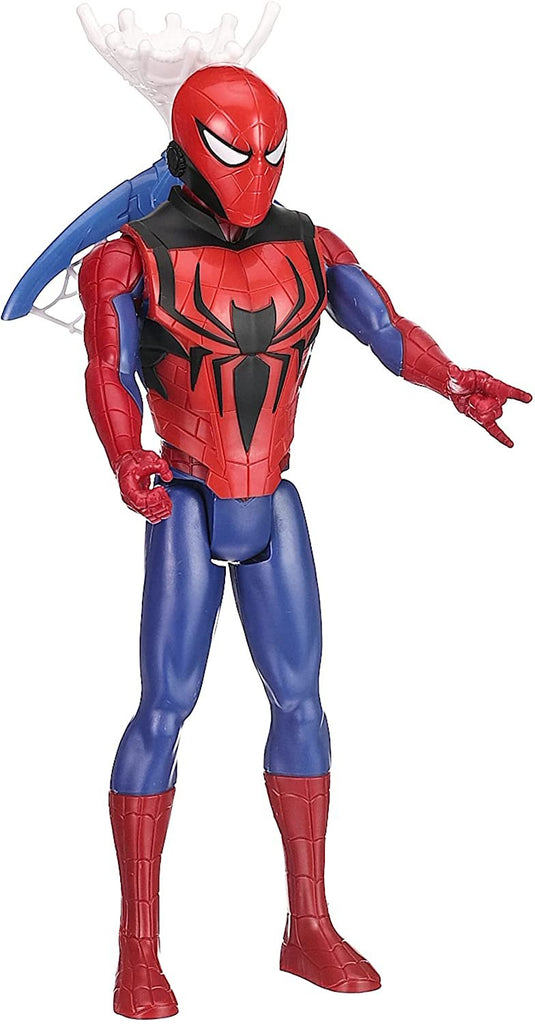 Spider-Man Marvel Titan Hero Series Blast Gear Action Figure Toy with Blaster, 2 Projectiles and 3 Armor Accessories, for Kids Ages 4 and Up