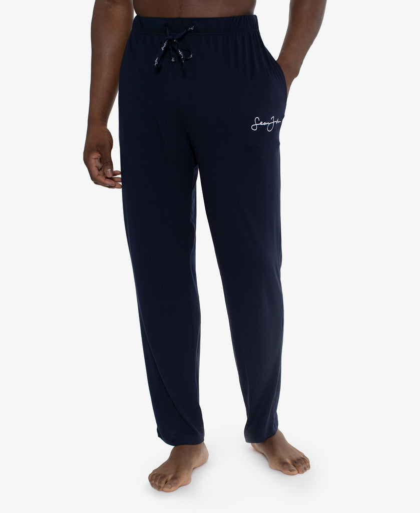 Sean John Mens Lounge Pants - Pockets Jersey Spandex/Polyester Blend Pajamas