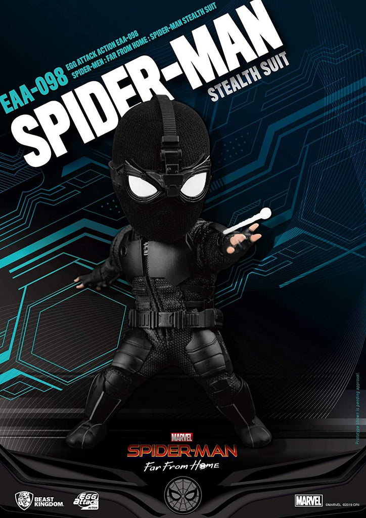 Beast Kingdom Spider-Man Far from Home: Stealth Spider-Man EAA-098 Egg Attack Action Figure, Multicolor