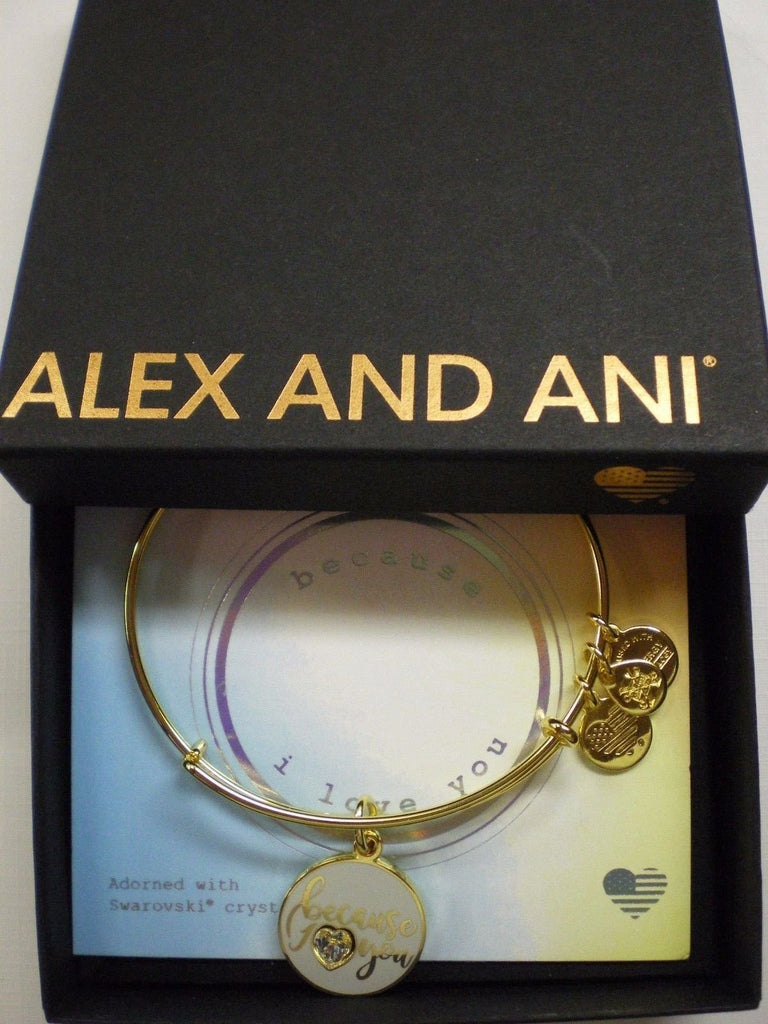 Alex and Ani Because I Love You with Swarovski Crystal Bangle Bracelet