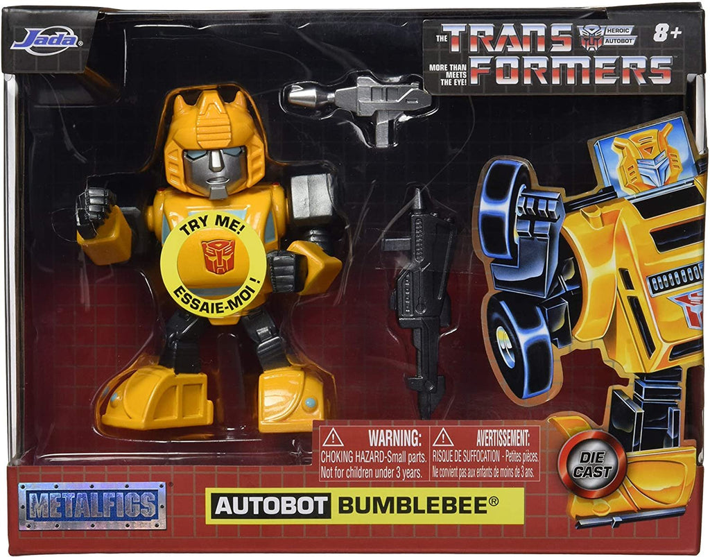 Transformers G1 Bumblebee Light-Up 4" Die-cast Metal Collectible Figure, Toys for Kids and Adults