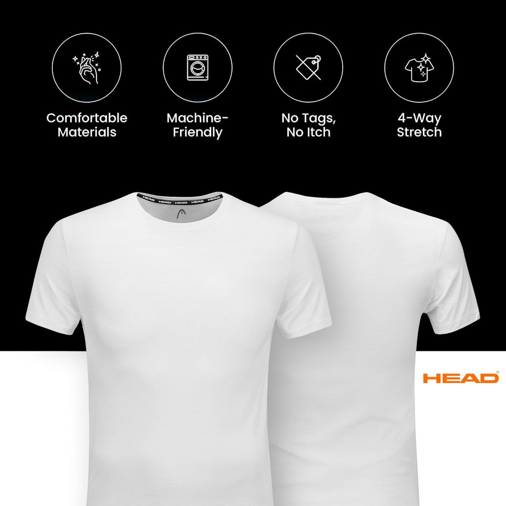 HEAD Men's White Crew Neck Tee 6-Pack - Sizes S-2X