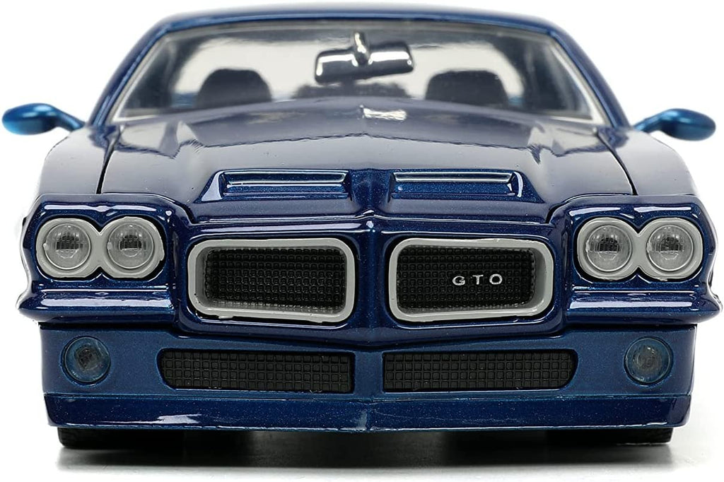 Big Time Muscle 1:24 1971Pontiac GTO Die-cast Car Dark Blue, Toys for Kids and Adults