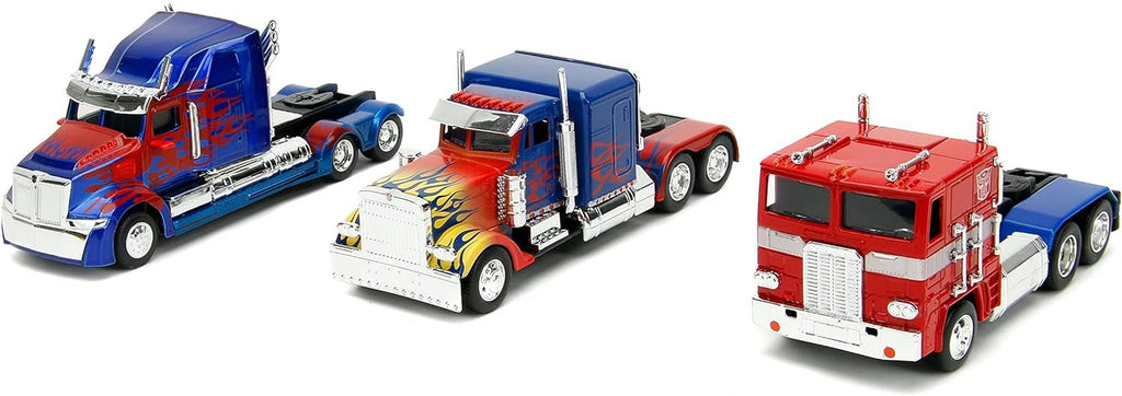 Transformers Optimus Prime 1:32 3-Pack Die-Cast Cars, Toys for Kids and Adults