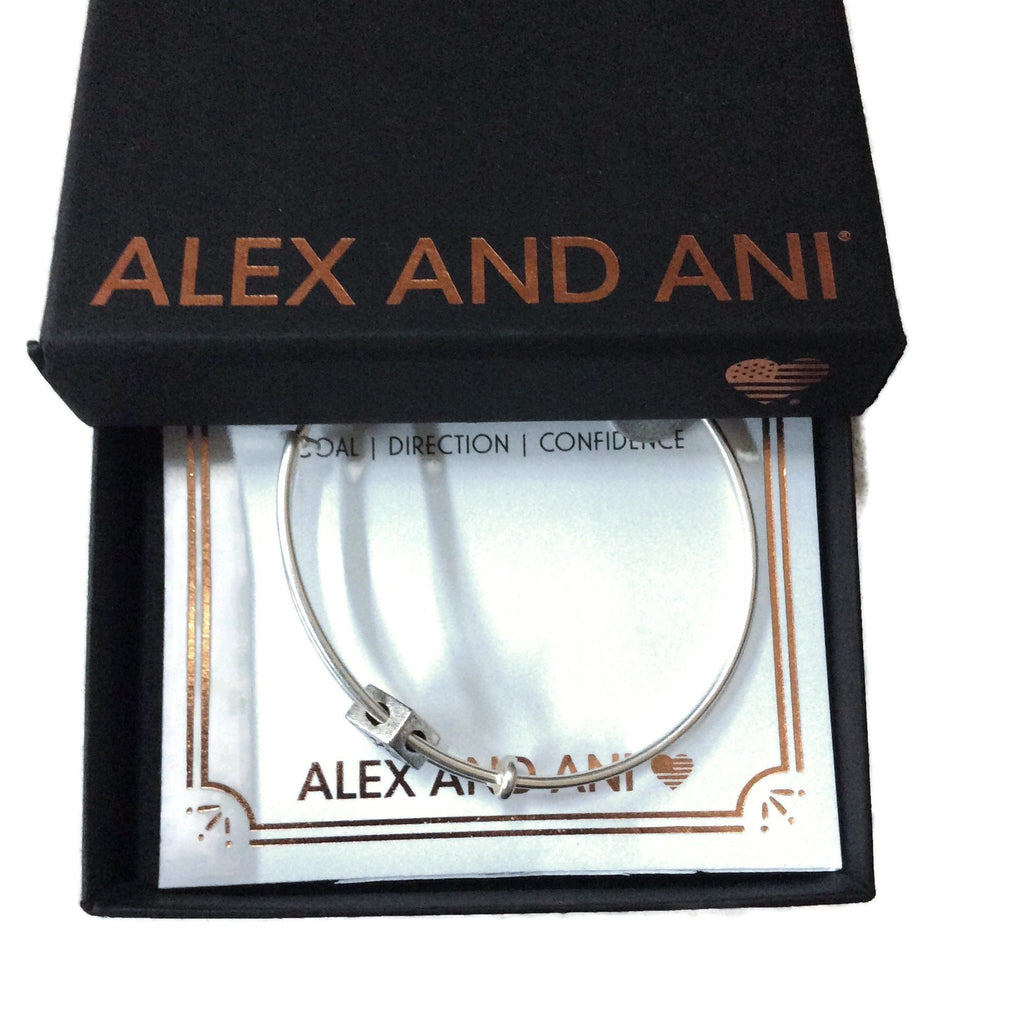 Alex and Ani Women's Compass Symbol Bead Charm Bangle, Rafaelian Silver