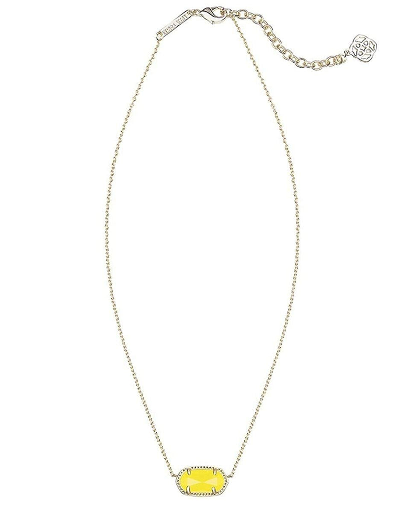 Kendra Scott Signature Elisa Pendant Necklace in Gold Plated & Yellow Glass