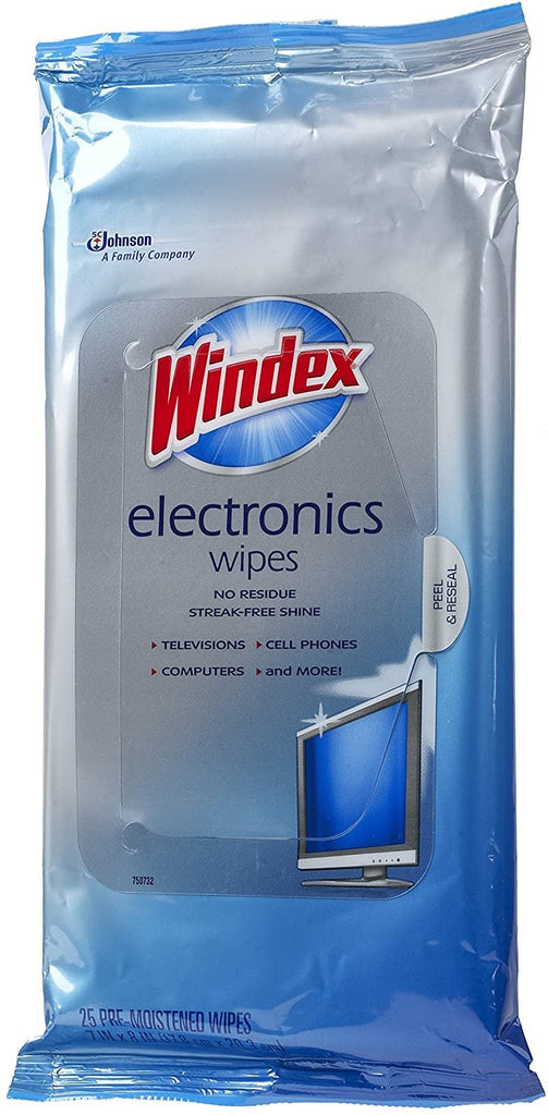 Windex Electronics Wipes, 25-Count, 10 Pack, Total 250 Wipes