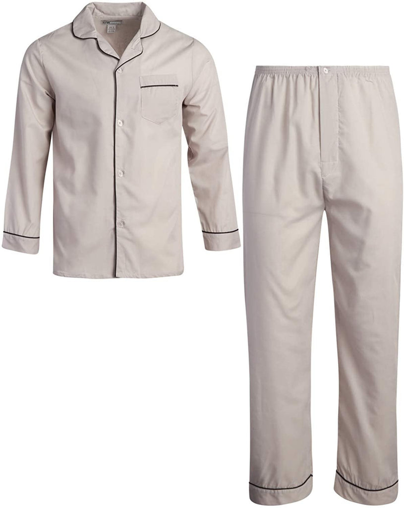 Ten West Apparel Menâ€™s Pajamas Set - Long Sleeve Button Down Sleep Shirt and Pajama Bottoms Sleepwear Set