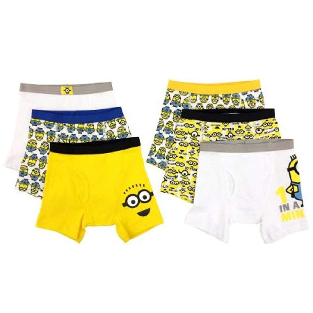Handcraft Minions Despicable Me 6-Pack Boys Boxer Brief Size 4 6 8