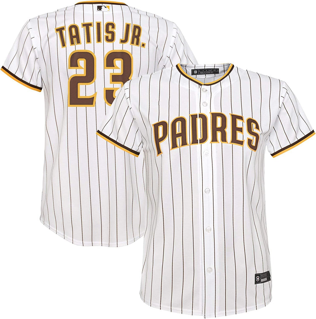 Outerstuff Fernando Tatis Jr. San Diego Padres White Stripes Kids 4-7 Home Player Jersey