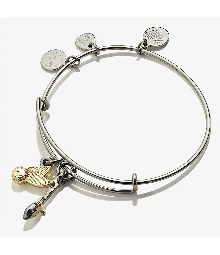 Alex and Ani Womens Harry Potter - Quidditch Duo Charm Bangle Midnight Silver One Size