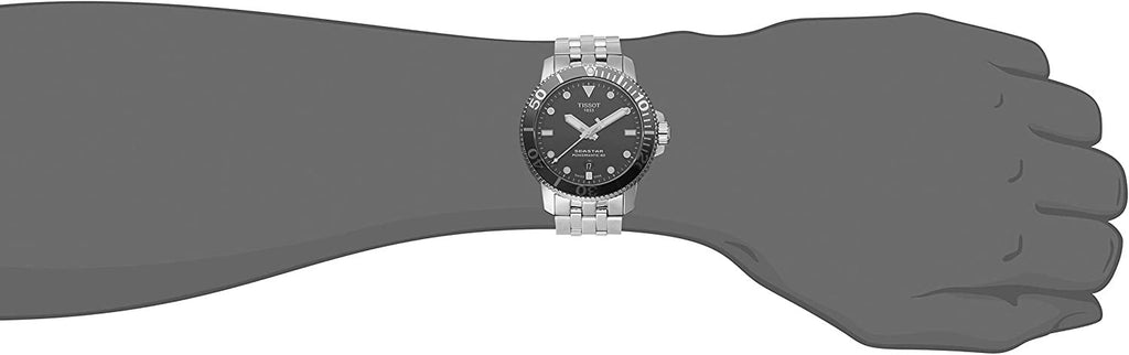 Tissot Men's Seastar 660/1000 Swiss Automatic Stainless Steel Strap, Grey, 21 Casual Watch (Model: T1204071105100)