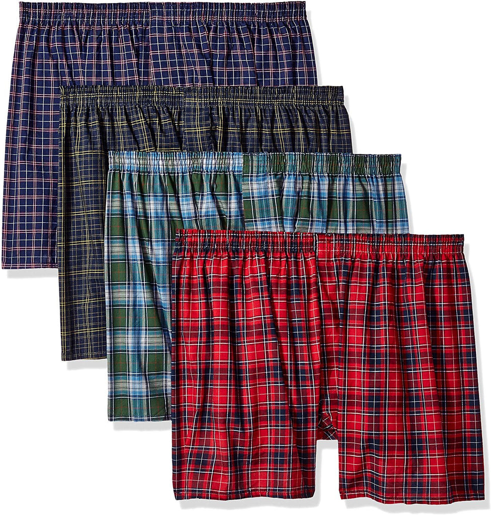 Fruit of the Loom Men's Woven Tartan and Plaid Boxer Multipack