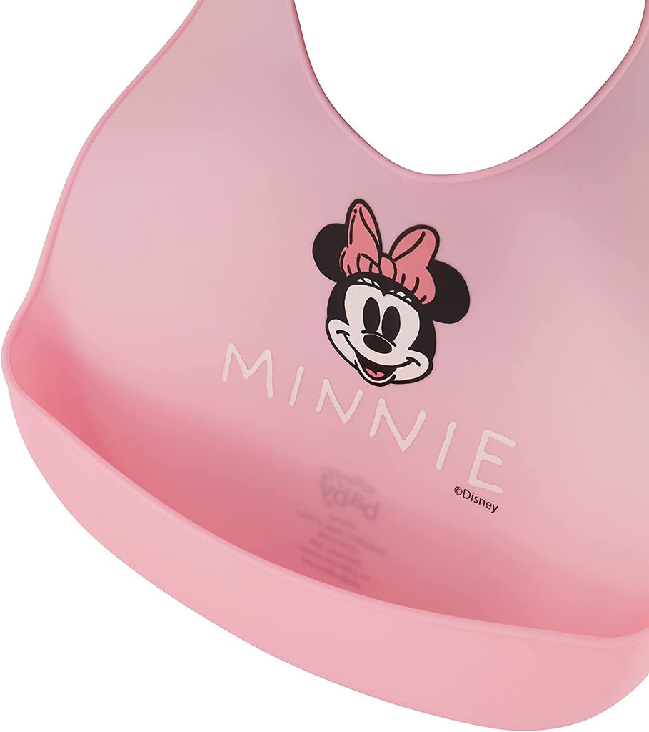 Disney 2-Pack Unisex Baby & Toddler Silicone Bibs with Food Catcher, Soft Waterproof Feeding Accessories