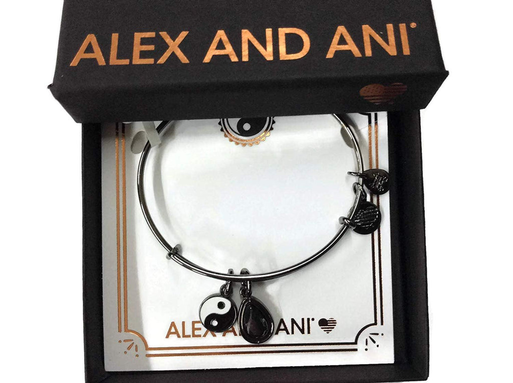 Alex and Ani Balance Bangle Bracelet Midnight Silver NWTBC