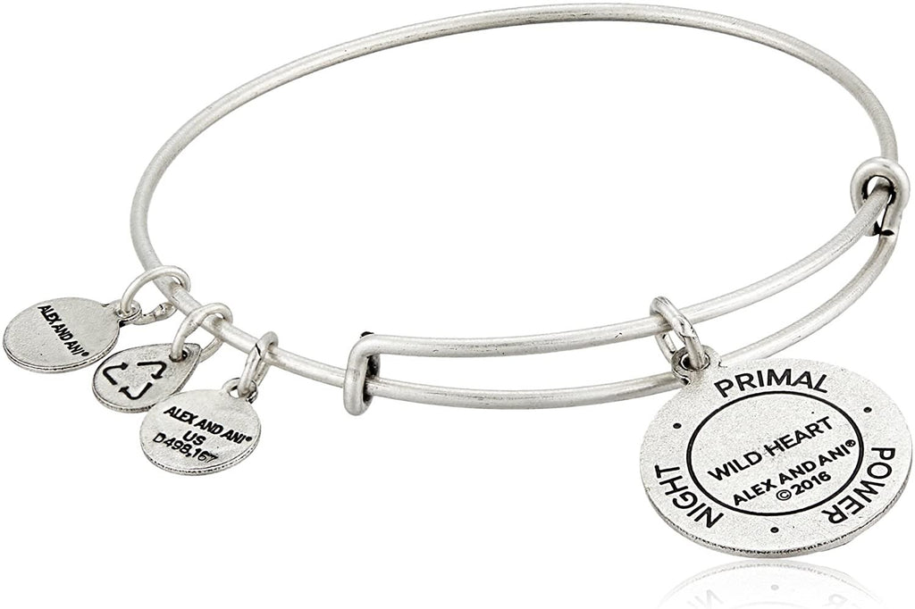 Alex and Ani Wild Heart Expandable Rafaelian Silver-Tone Bangle Bracelet