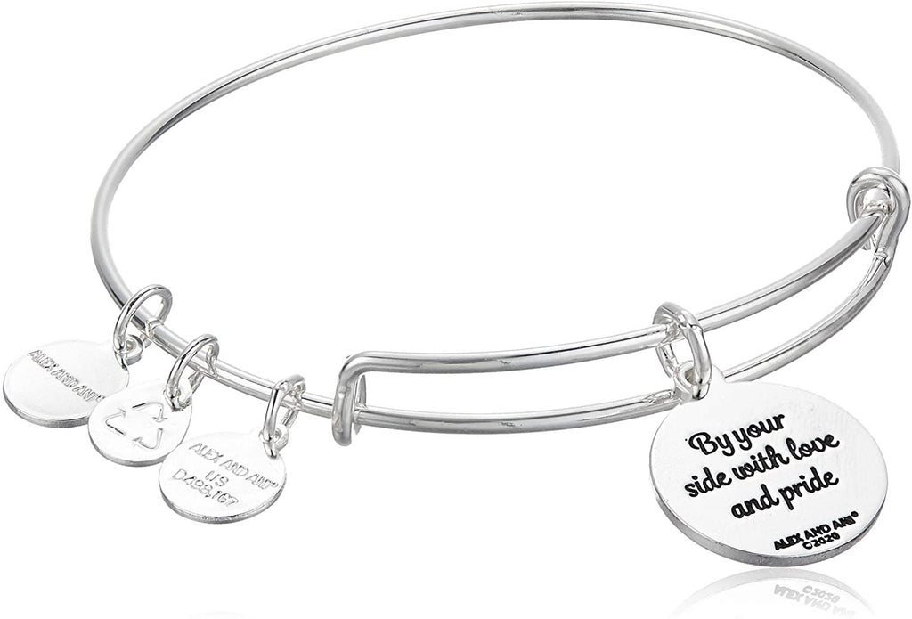 Alex and Ani Because I Love You Granddaughter IV EWB, SAS, Shiny Antique Silver, Expandable (A20BILY11SAS)