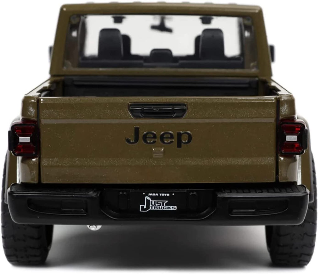 Just Trucks 1:24 2020 Jeep Gladiator Die-cast Car Brown with Tire Rack, Toys for Kids and Adults