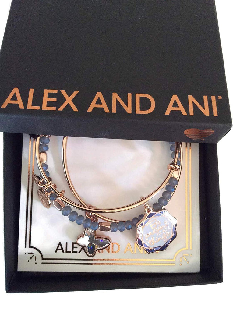 Alex and Ani Be Present in All Things Set of 3 Bangle Bracelet Shiny Rose NWTBC