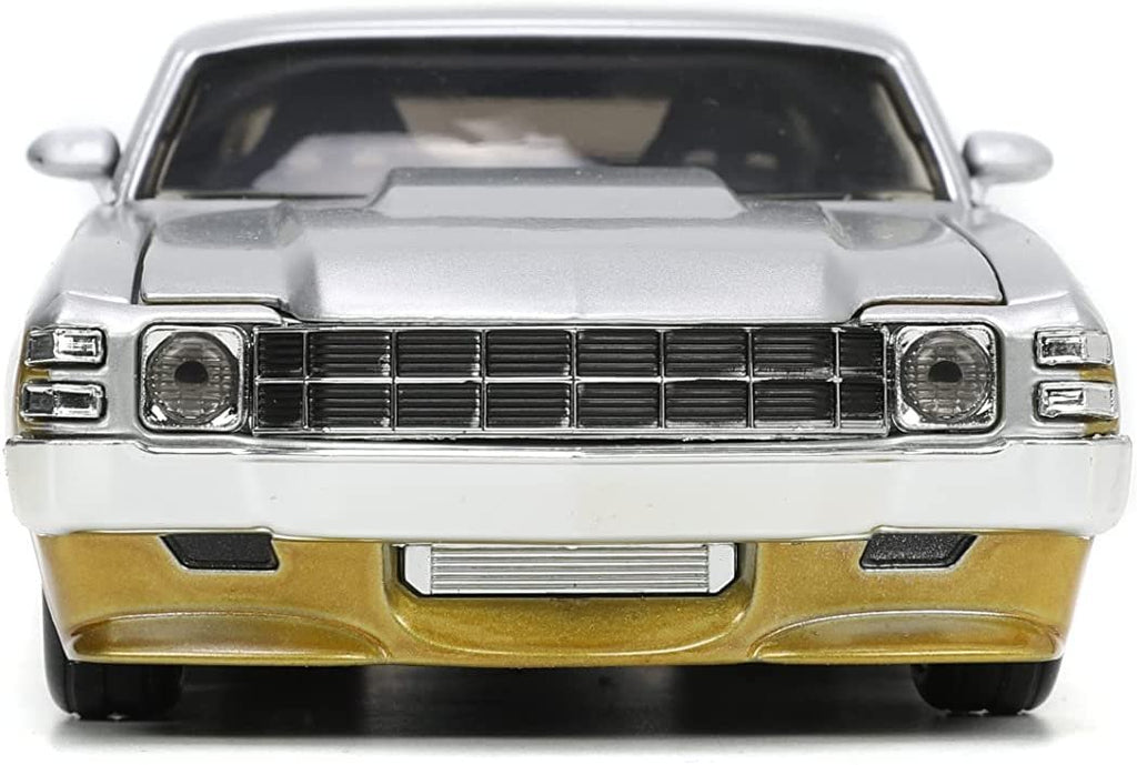 Big Time Muscle 1:24 1971 Chevy Chevelle SS Die-cast Car Silver/Gold, Toys for Kids and Adults