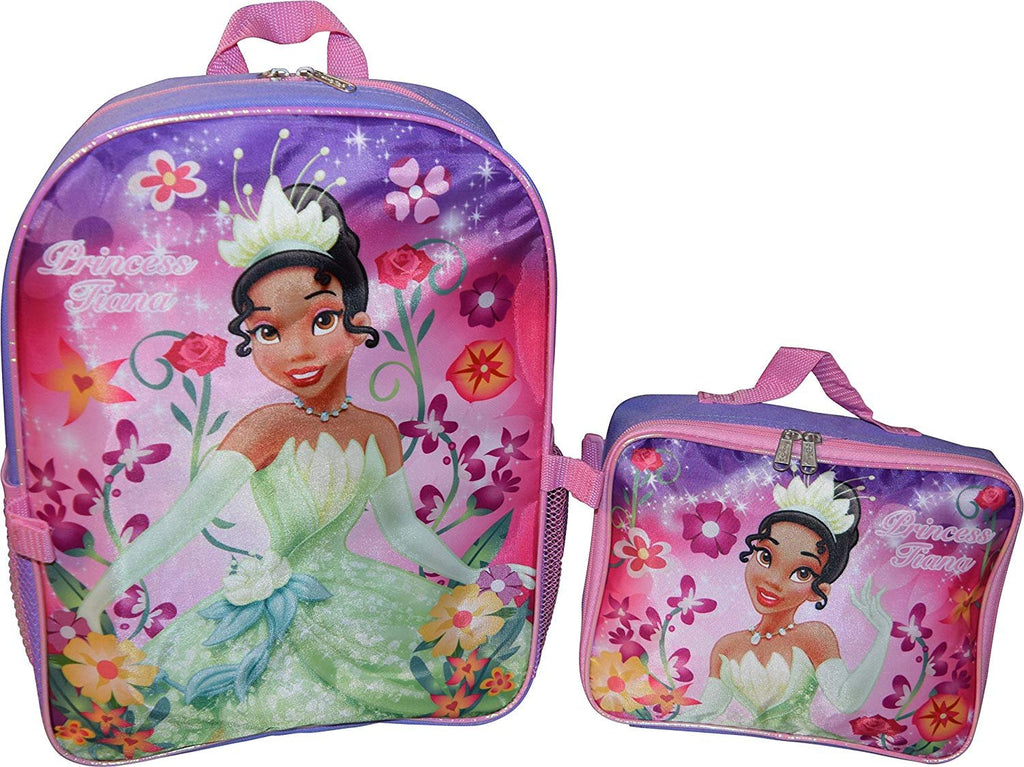 Princess Girl's Tiana 16" Backpack W/ Detachable Lunch Box