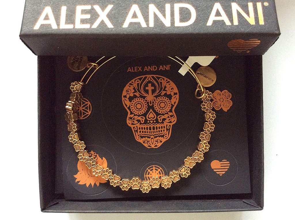 Alex and Ani Womens Paw Print Beaded Bangle