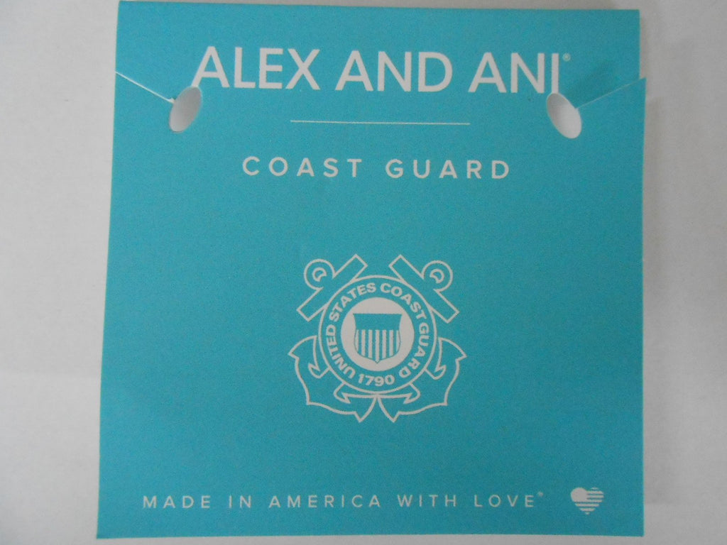 Alex and Ani Armed Forces US Coast Guard Expandable Wire Bangle Charm Bracelet