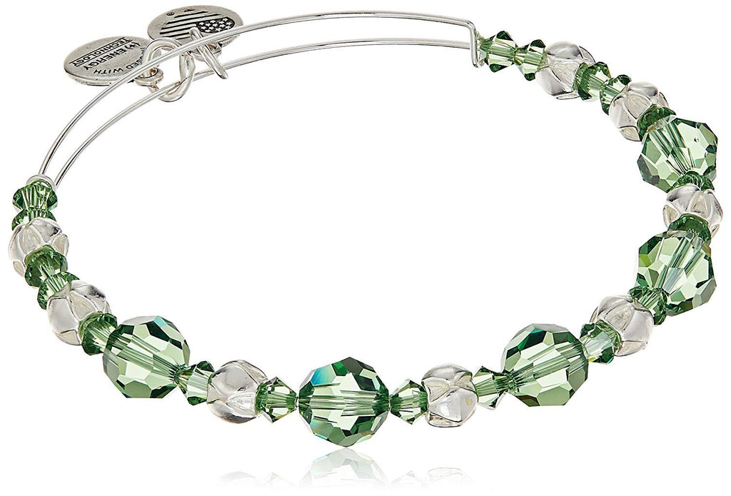 Alex and Ani Womens Evergreen Beaded Bangle with Swarovski Crystals