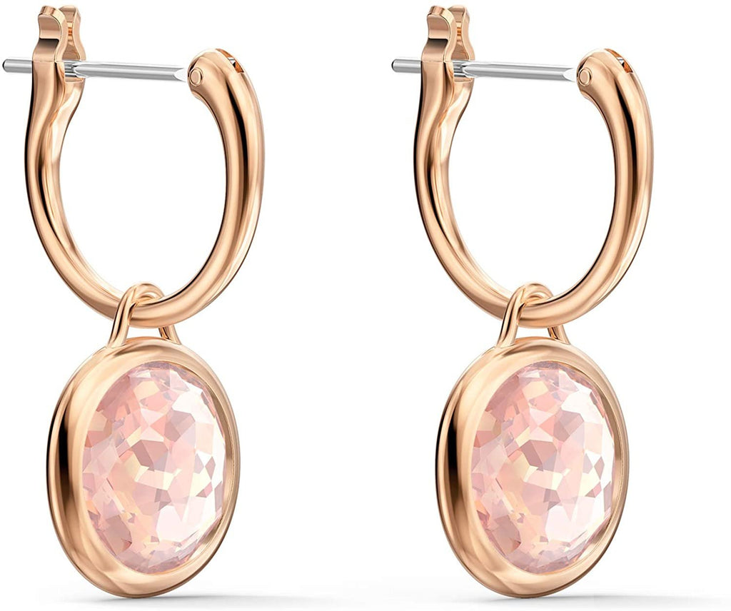 SWAROVSKI Women's Tahlia Rose-Gold Tone Finish Necklace and Earrings Pink Crystal Jewelry Collection