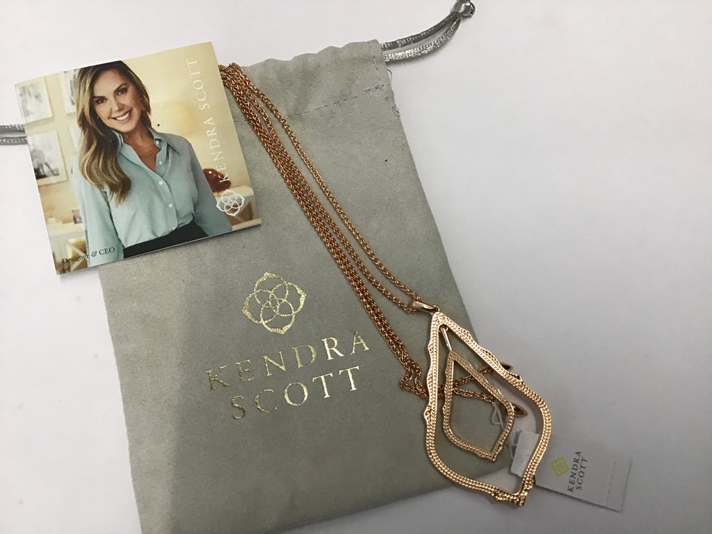 Kendra Scott Womens Simon Necklace Rose Gold Metal One Size