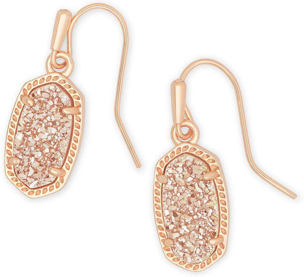 Kendra Scott Womens Lee Earring Rose Gold/Black Granite One Size