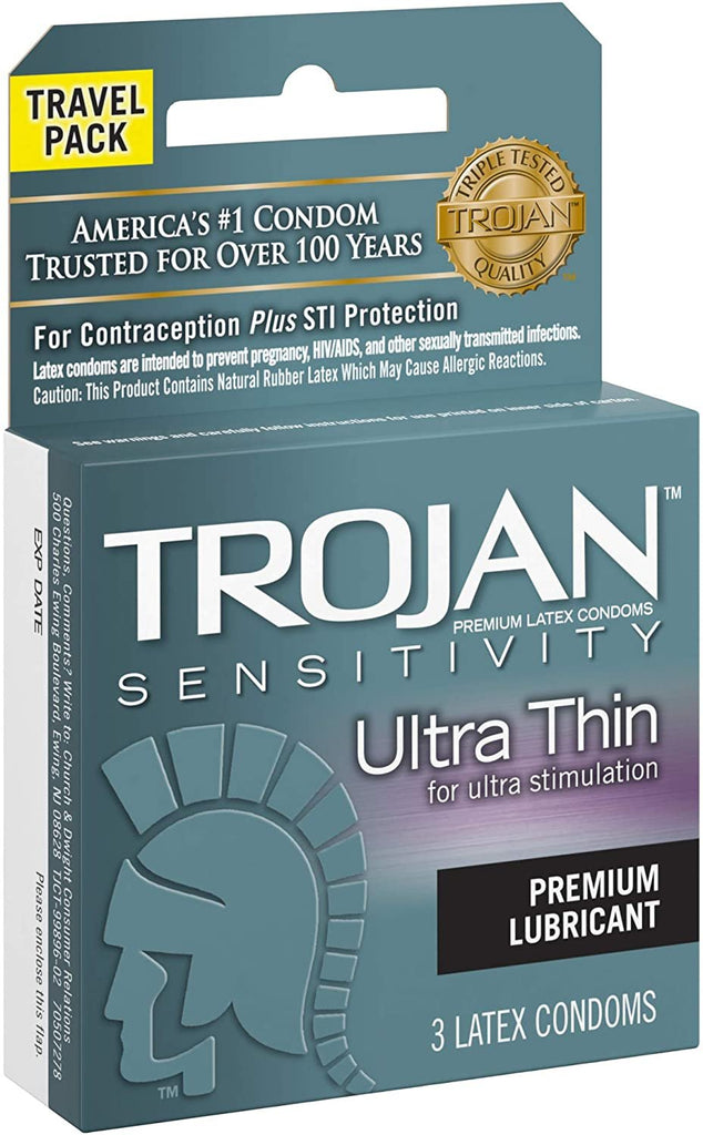 Trojan Sensitivity Ultra Thin Lubricated Condoms, 3 Count