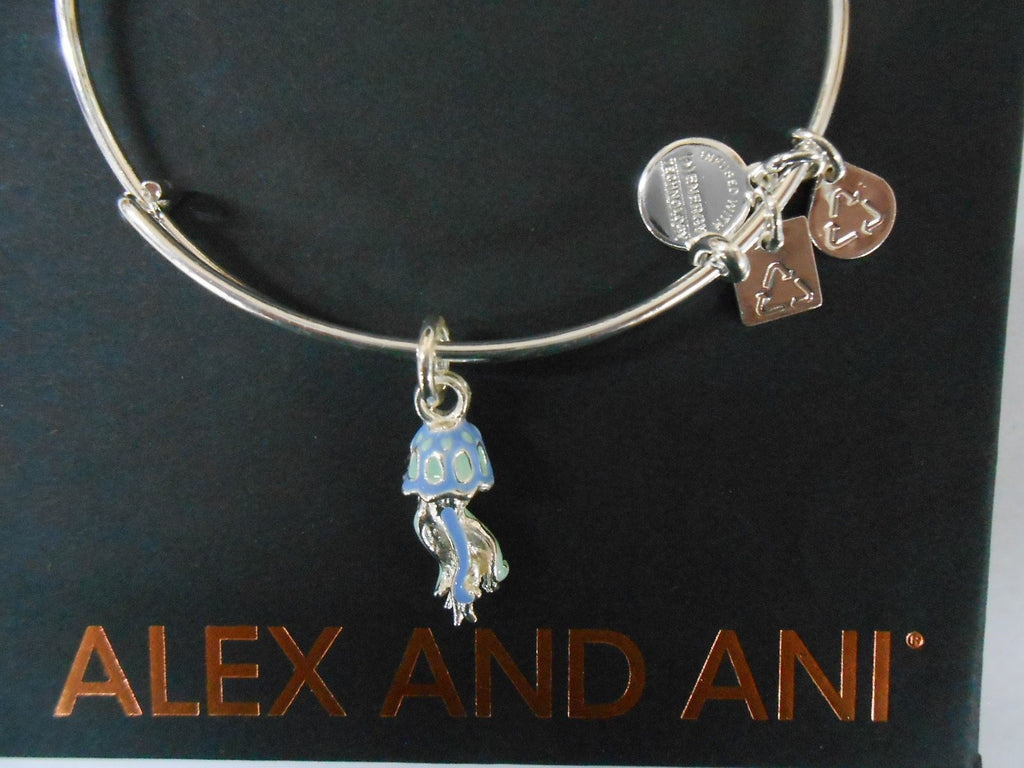 Alex and Ani Charity By Design Jelly Fish Expandable Sterling Silver Bangle Bracelet