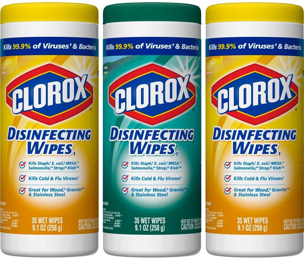 Clorox Disinfecting Wipes Value Pack, Crisp Lemon and Fresh Scent - 35 Count (Pack of 3)